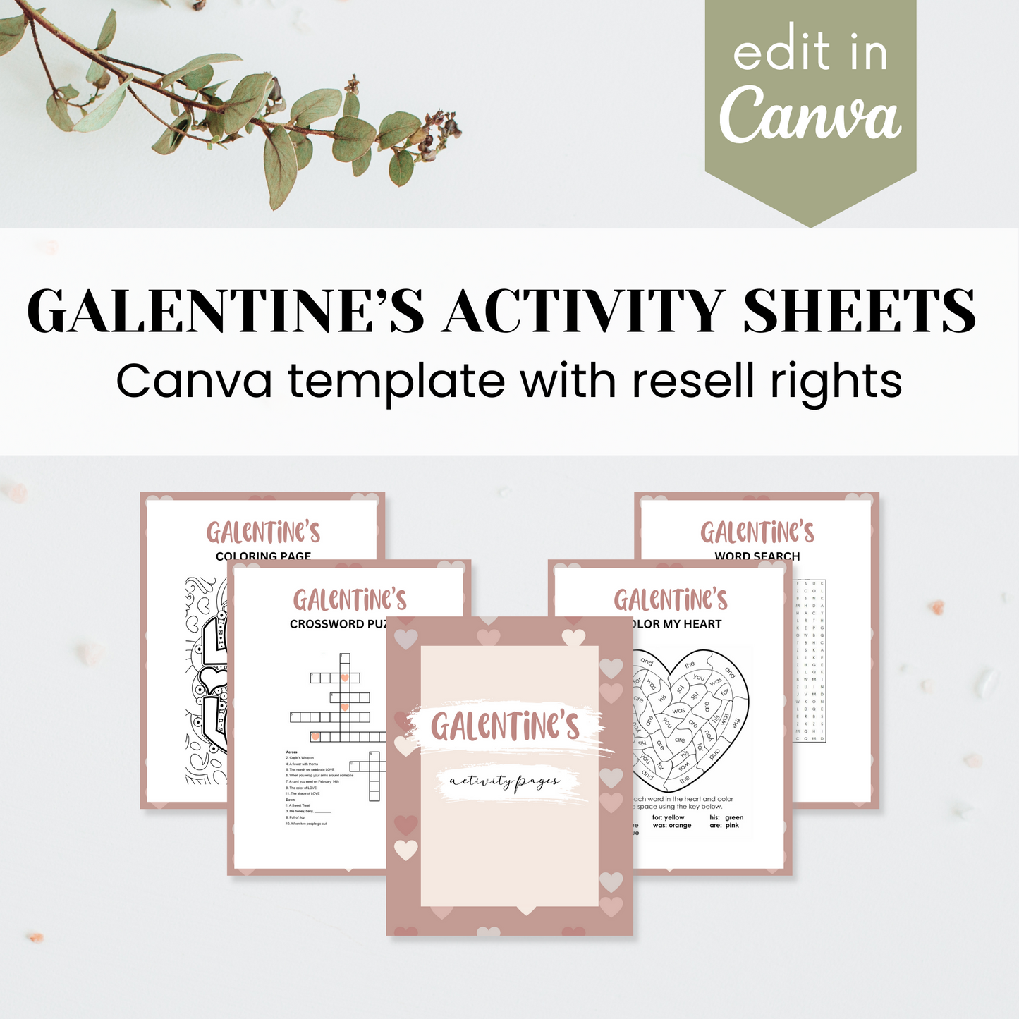 Galentine's Day Activity Sheets Templates