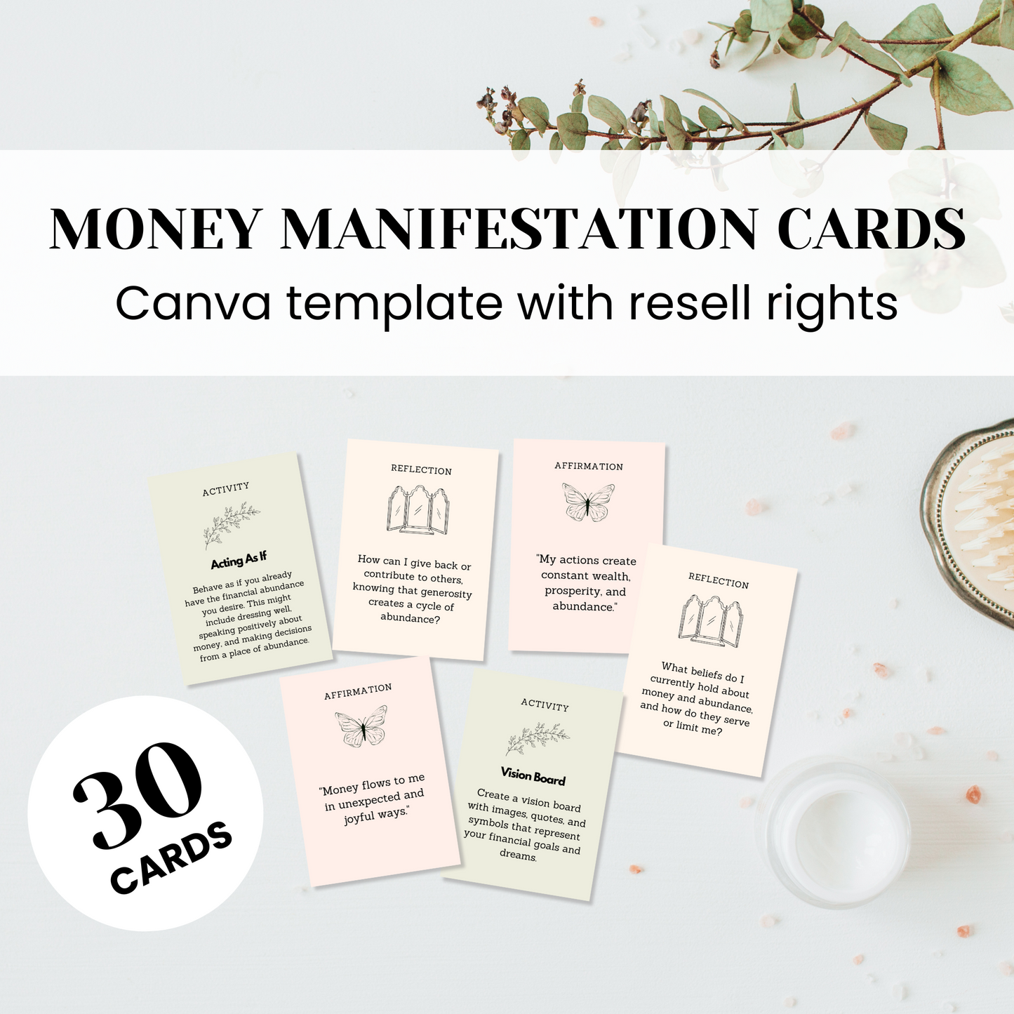 Money Manifestation Cards Template