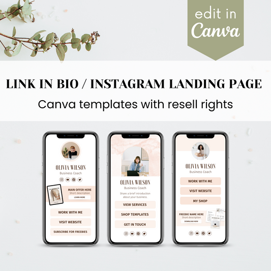 Link in Bio Template / Instagram Landing Page Template
