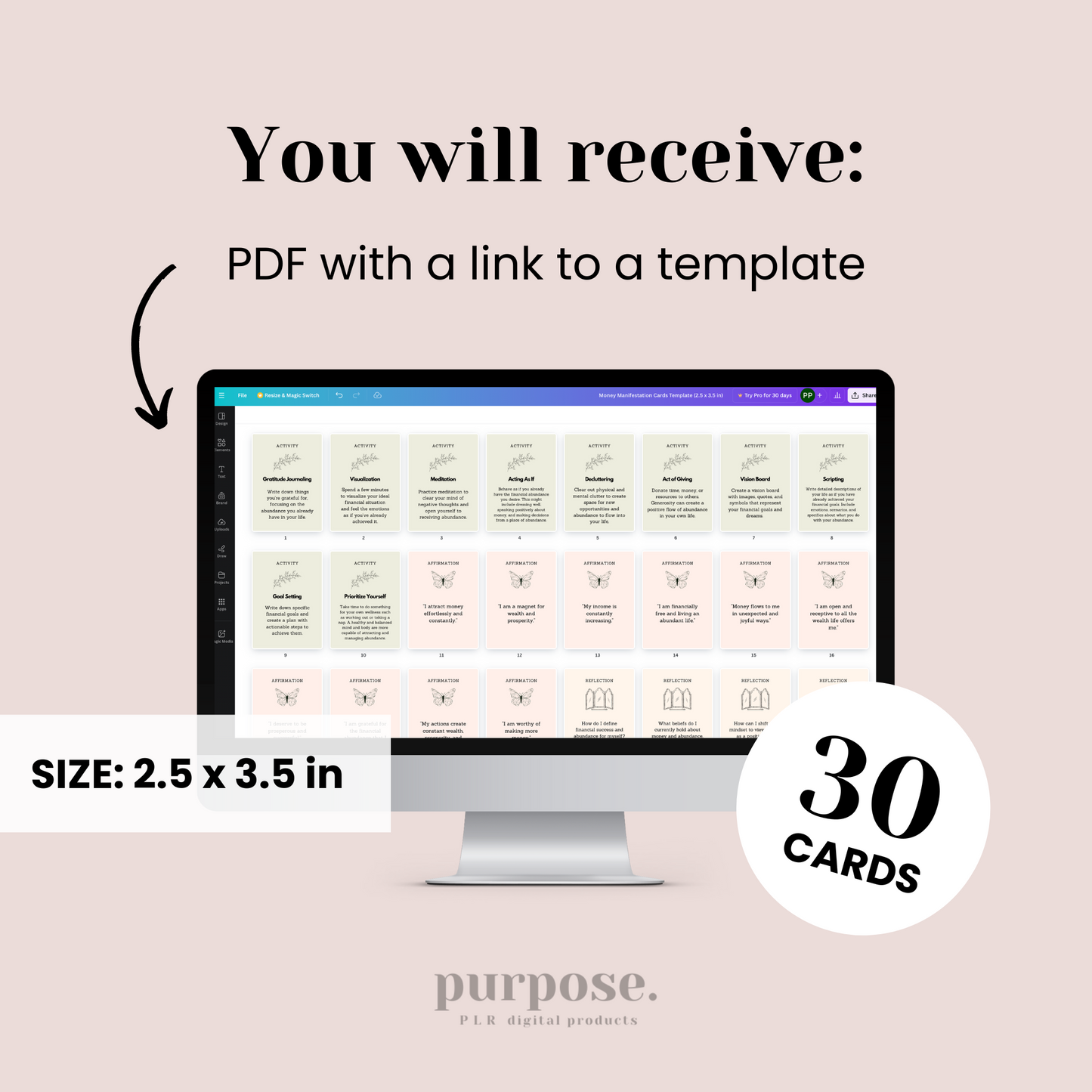 Money Manifestation Cards Template