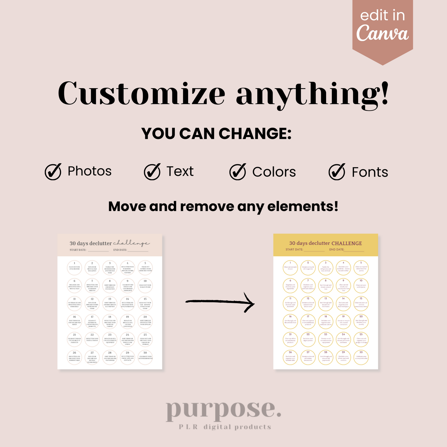 Declutter Challenge Template