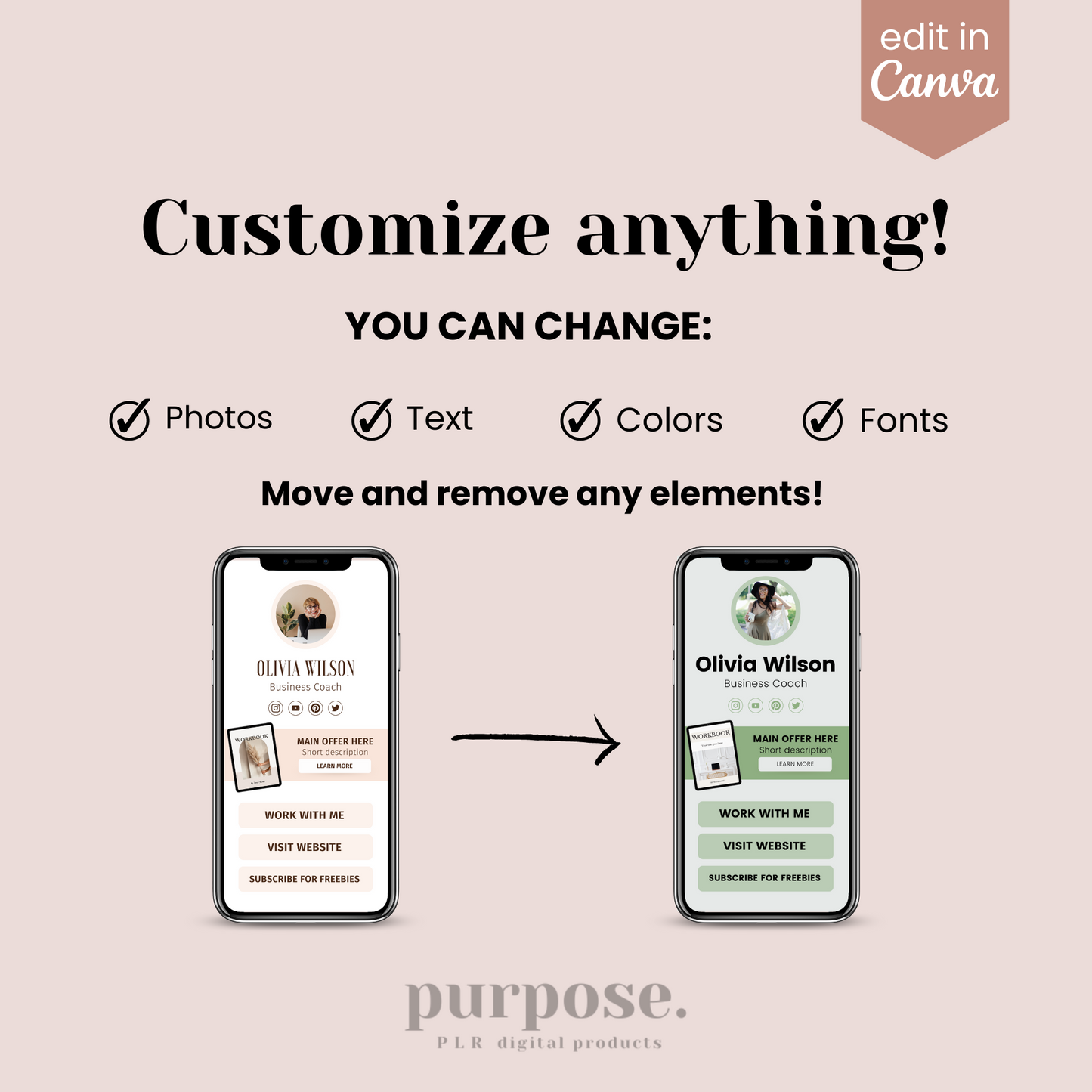 Link in Bio Template / Instagram Landing Page Template