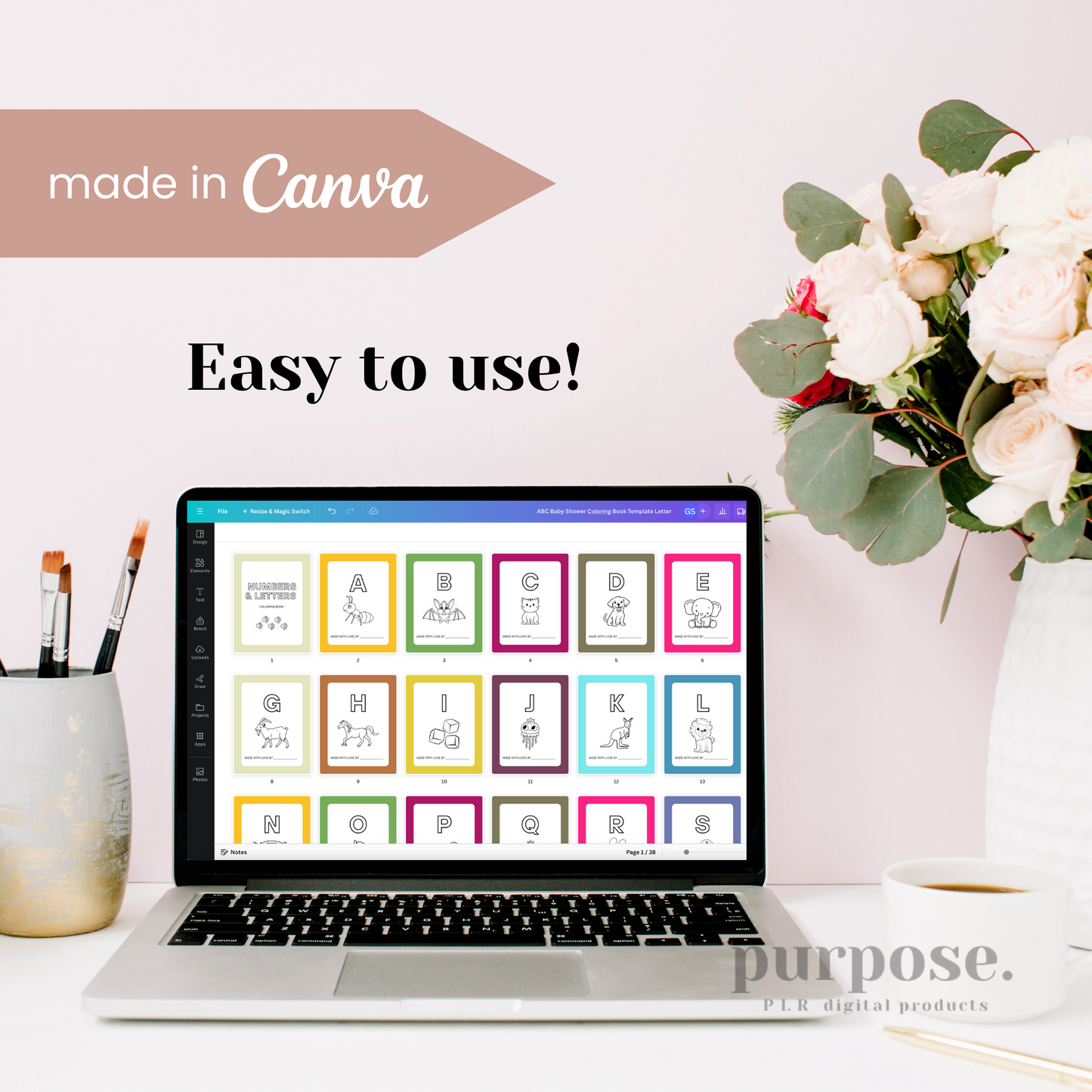 Coloring Book for Baby Shower Template