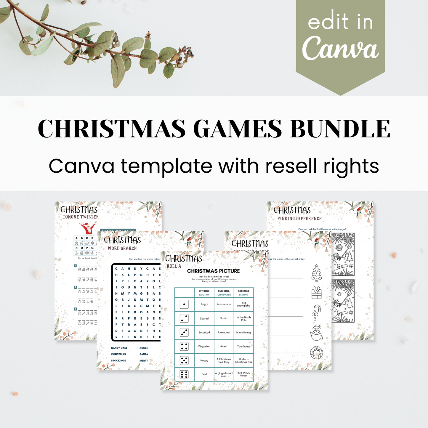 Christmas Games Bundle Template