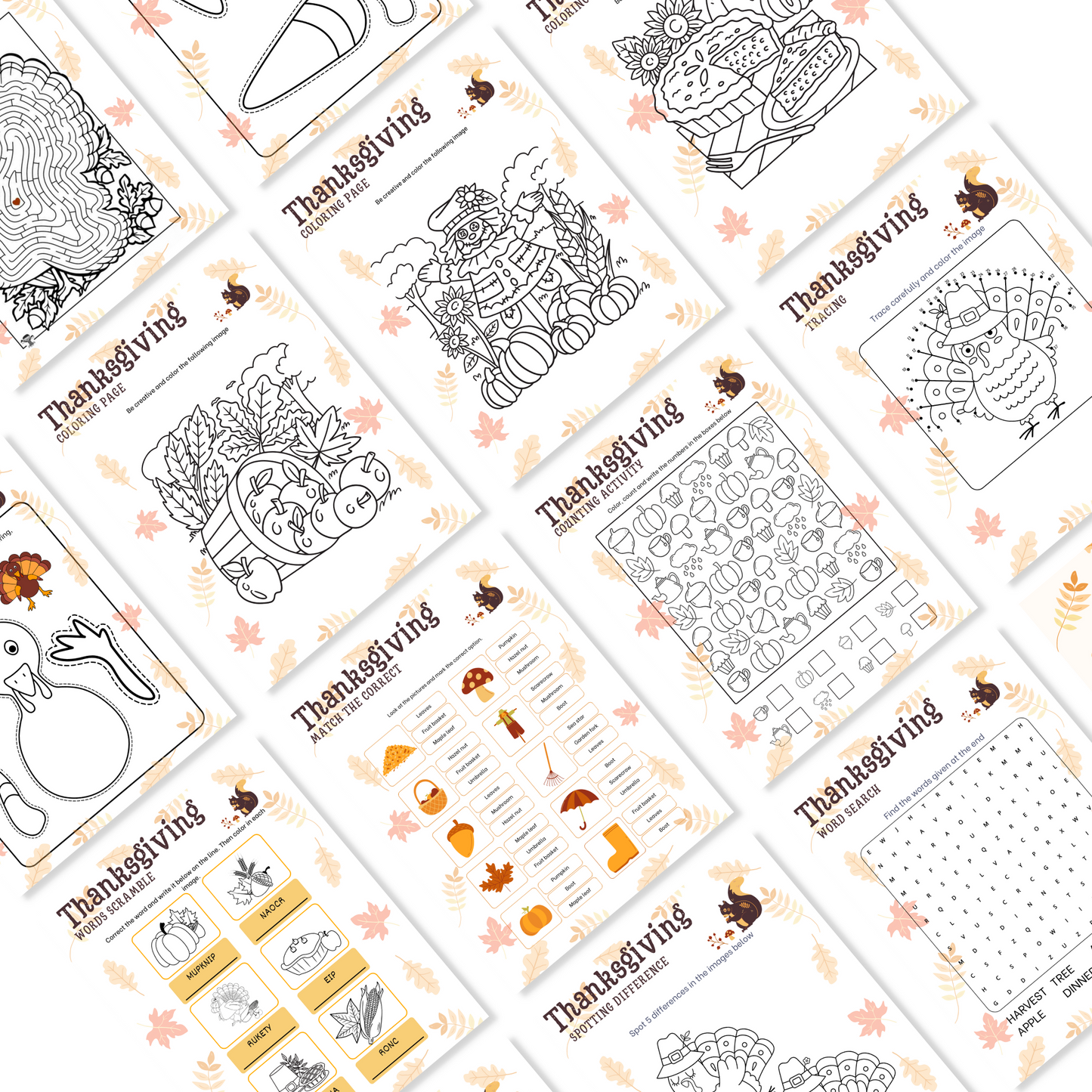Thanksgiving Games Bundle Template