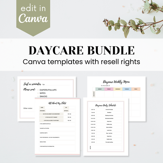 Daycare Bundle Template