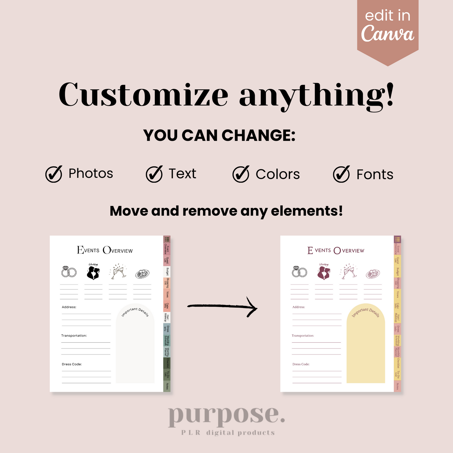 Digital Wedding Planner Template