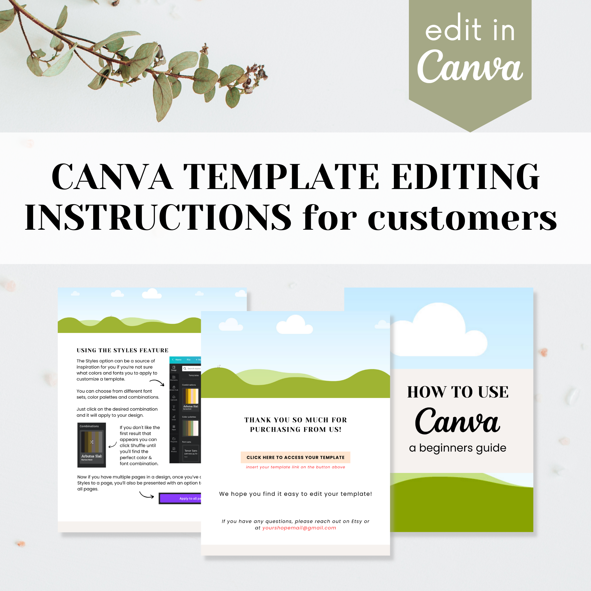 Canva Template Editing Instructions for customers purposeplr