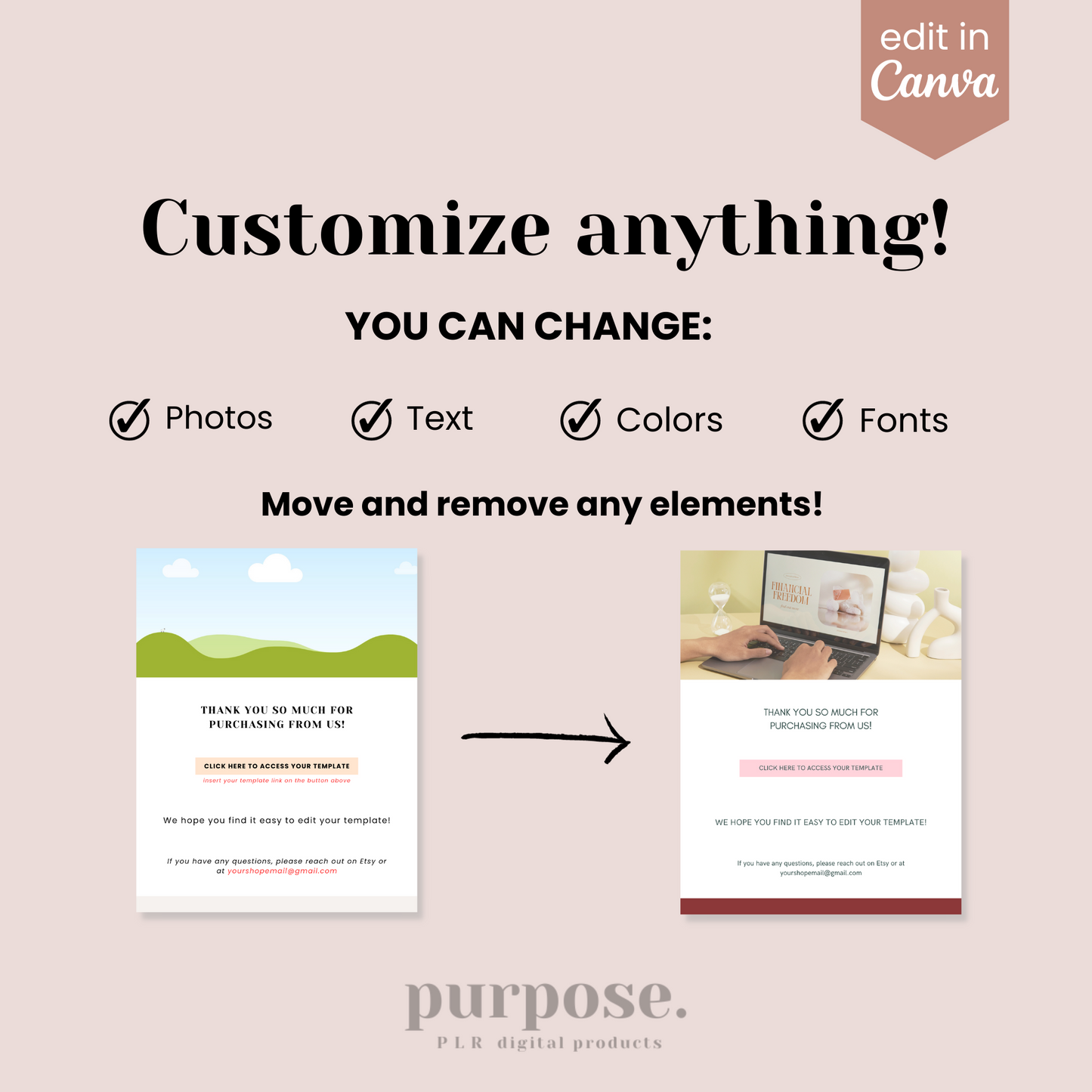 Canva Template Editing Instructions for customers