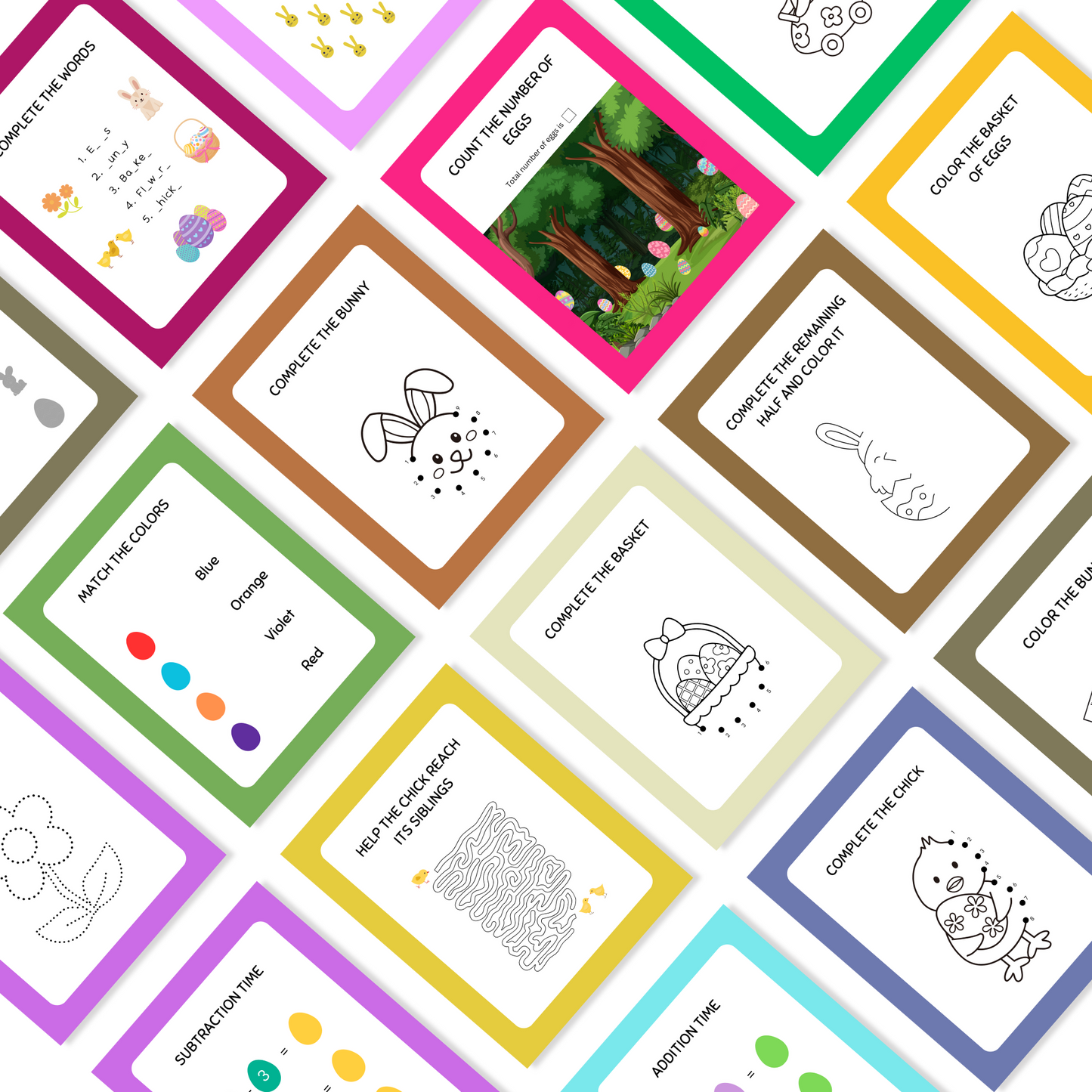 Kids Activity Book for Easter Template