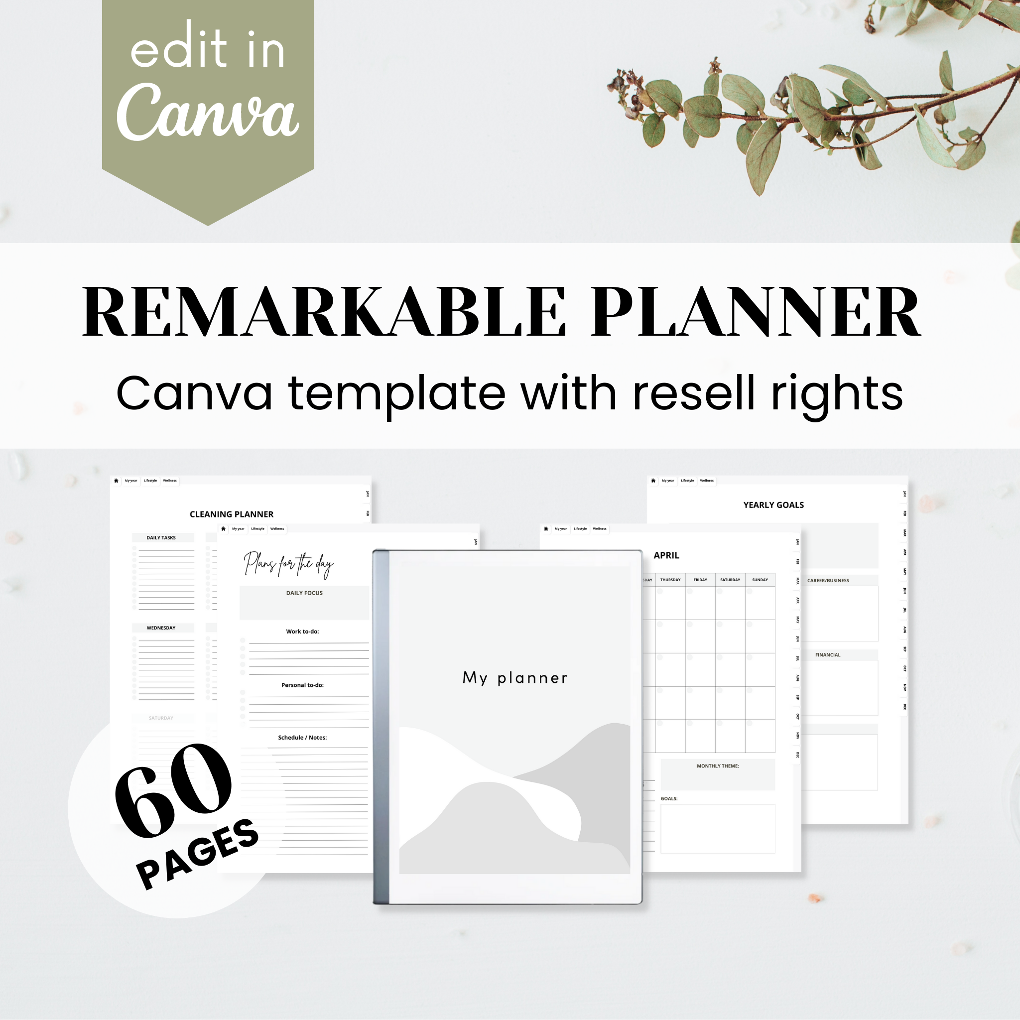 reMarkable Planner Template purposeplr