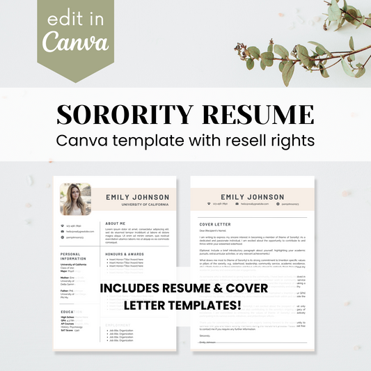 Sorority Resume Template