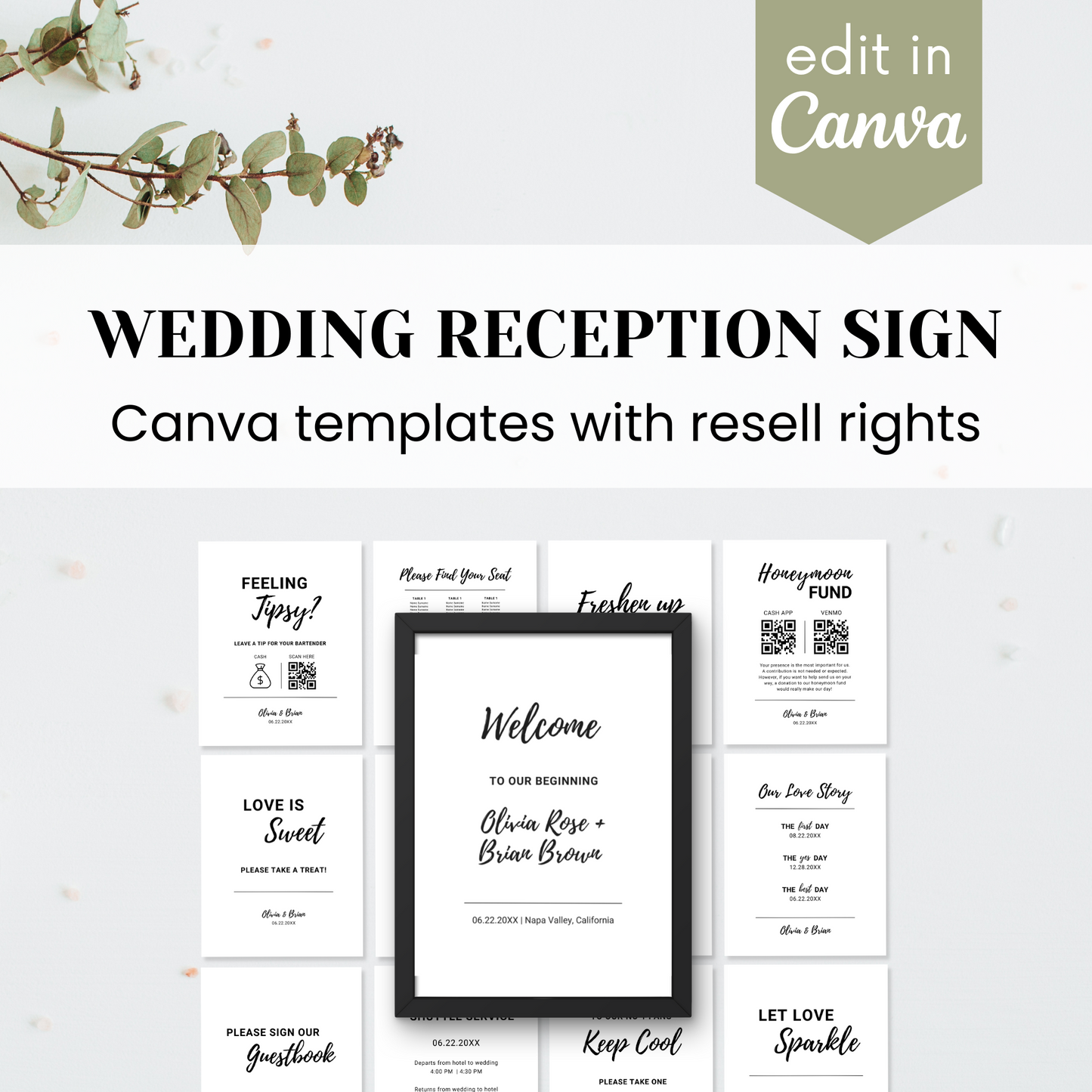 Wedding Reception Sign Templates