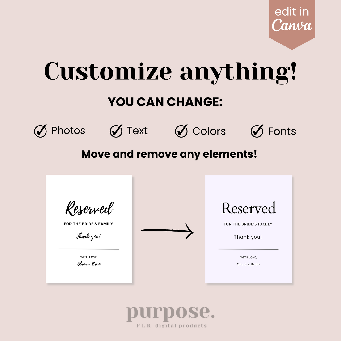 Wedding Reception Sign Templates