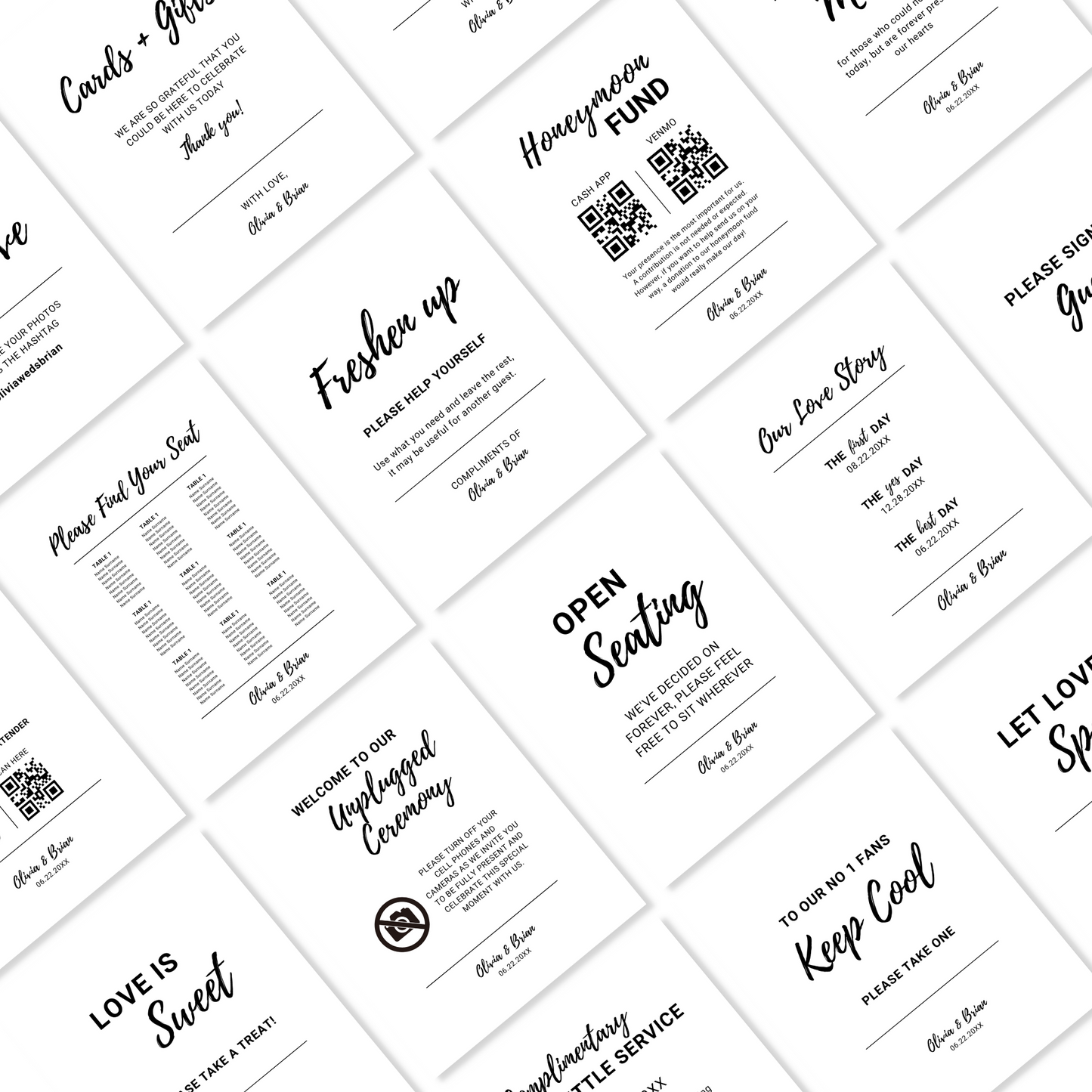 Wedding Reception Sign Templates