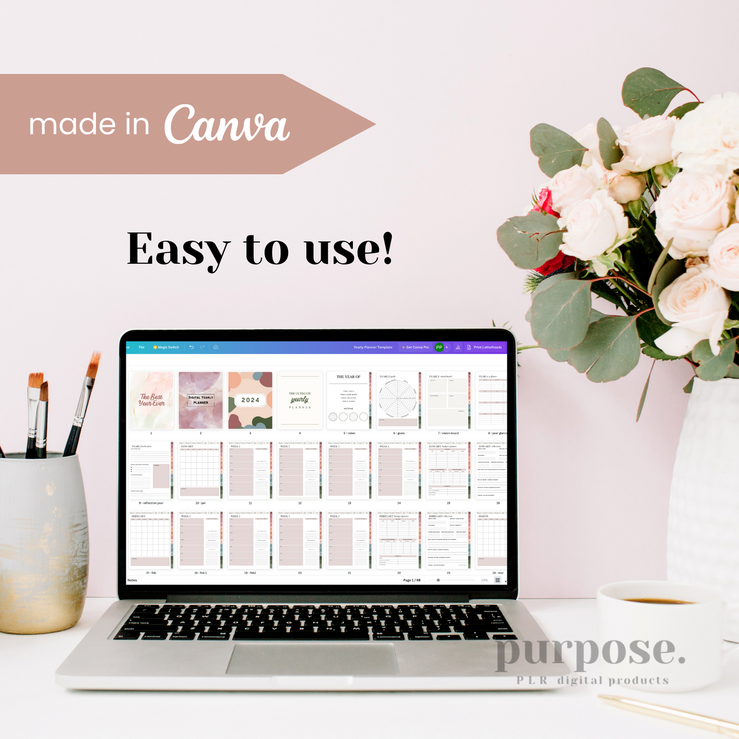 Yearly Digital Planner Template