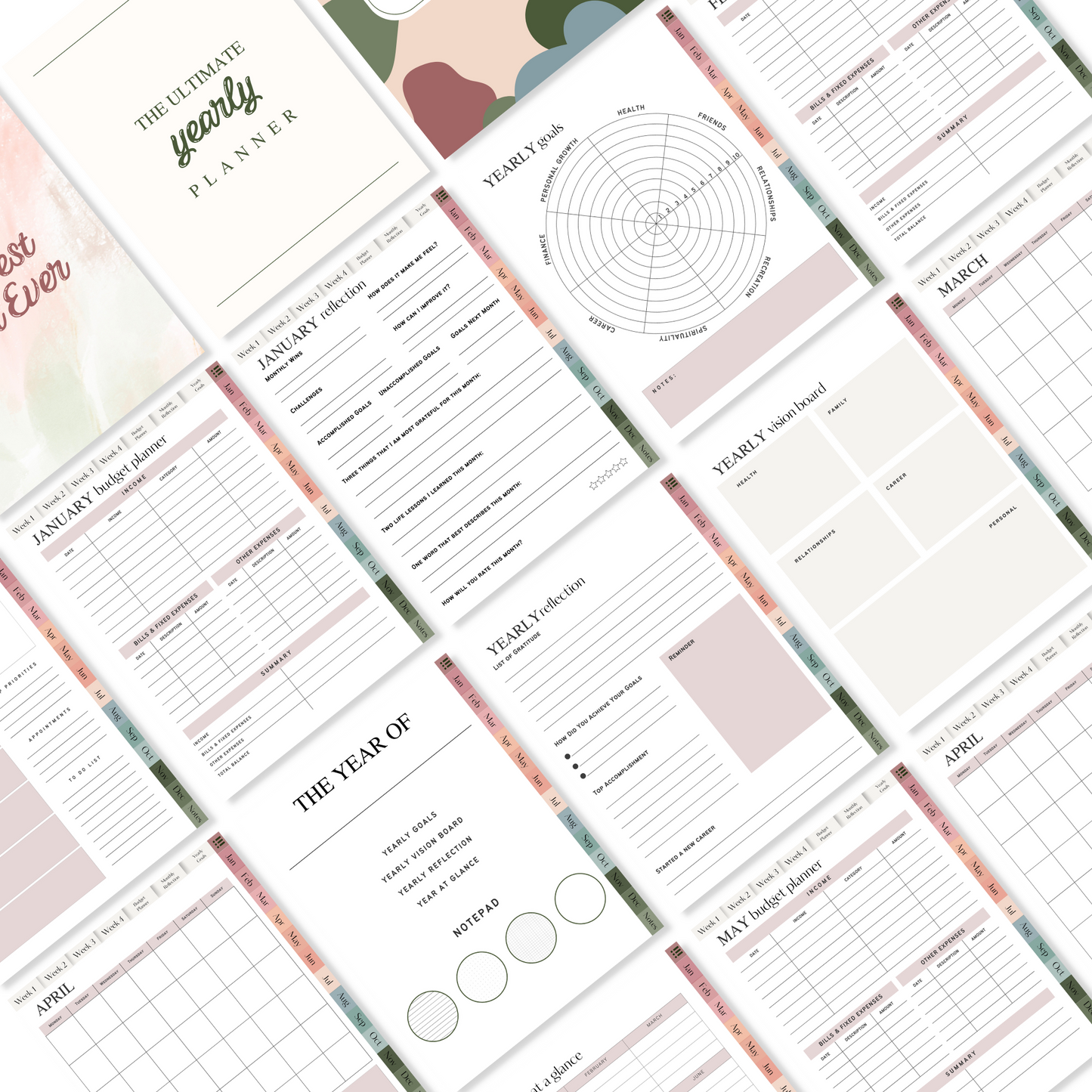 Yearly Digital Planner Template