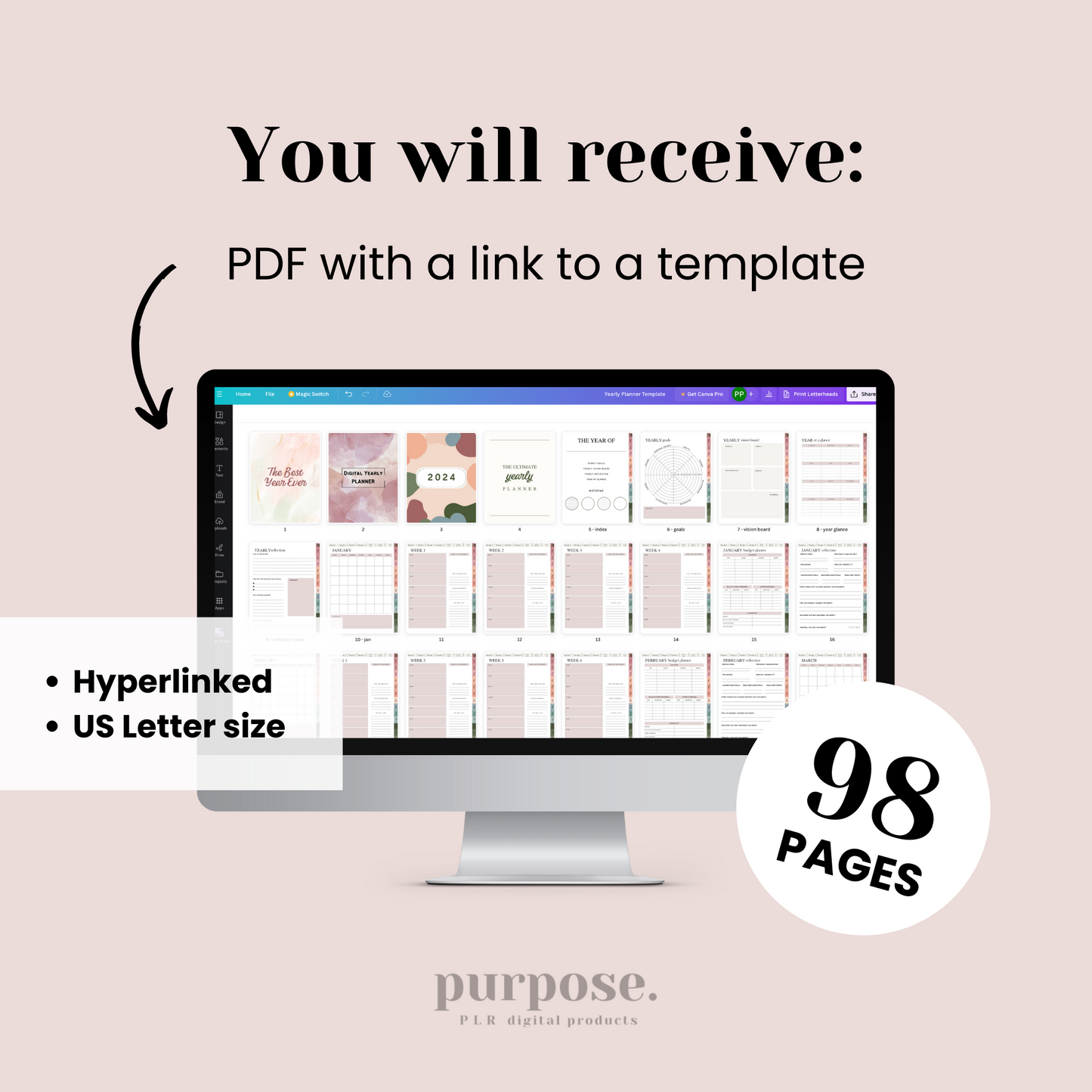 Yearly Digital Planner Template