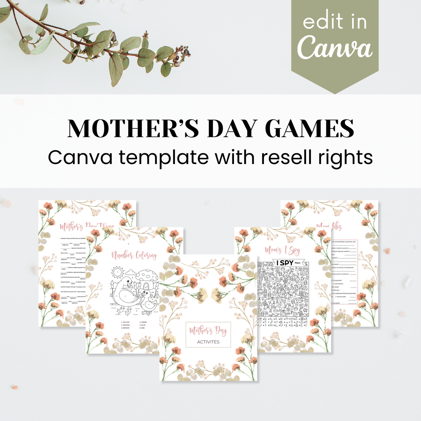 Mother's Day Games Bundle Template