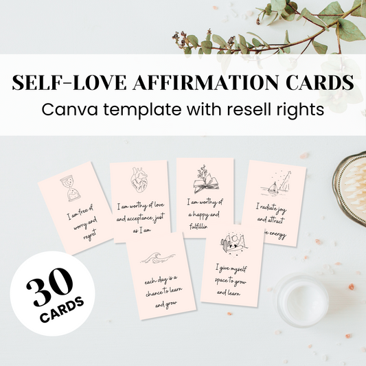 Self-Love Affirmation Cards Template