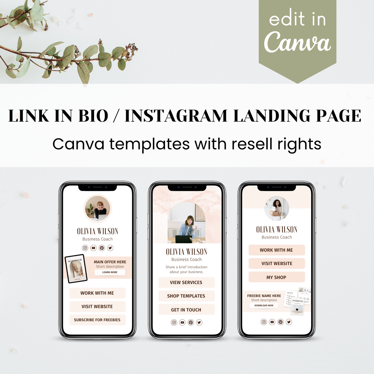 Link in Bio Template / Instagram Landing Page Template