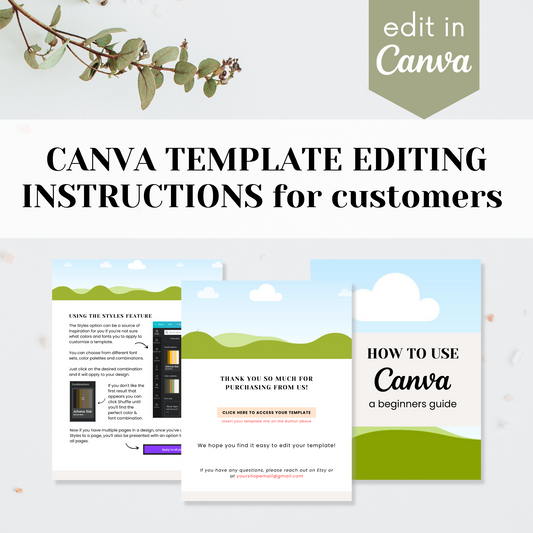 Canva Template Editing Instructions for customers