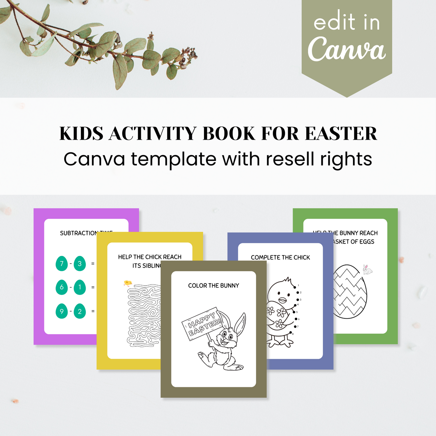 Kids Activity Book for Easter Template