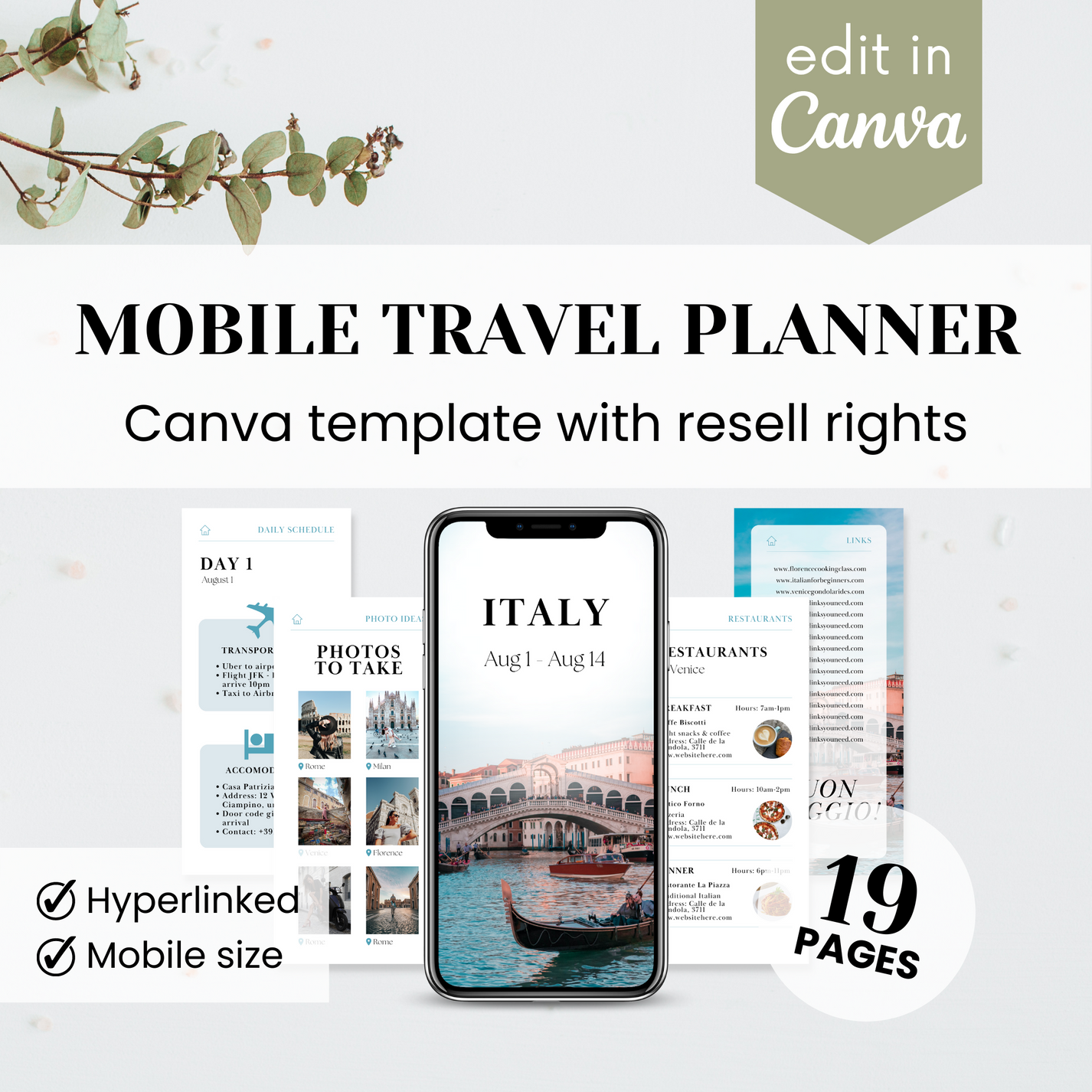 Mobile Travel Planner Template – purposeplr