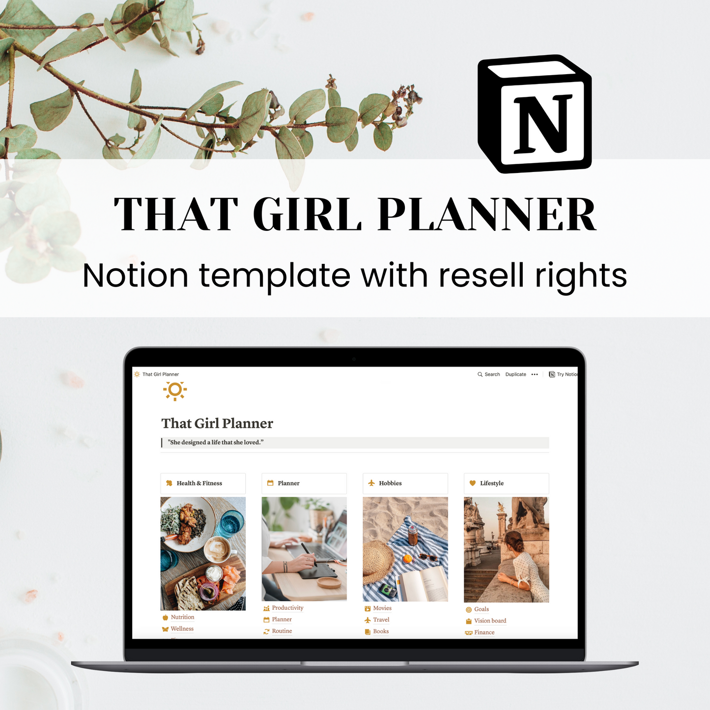 That Girl Notion Life Planner Template