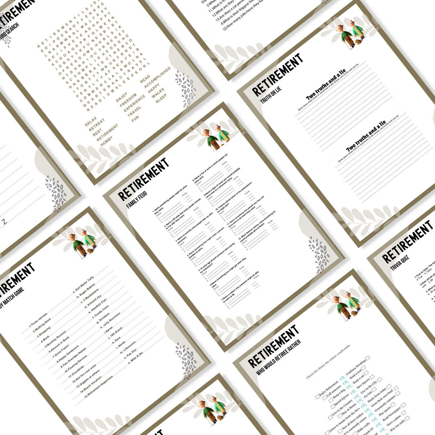 Retirement Party Games Template