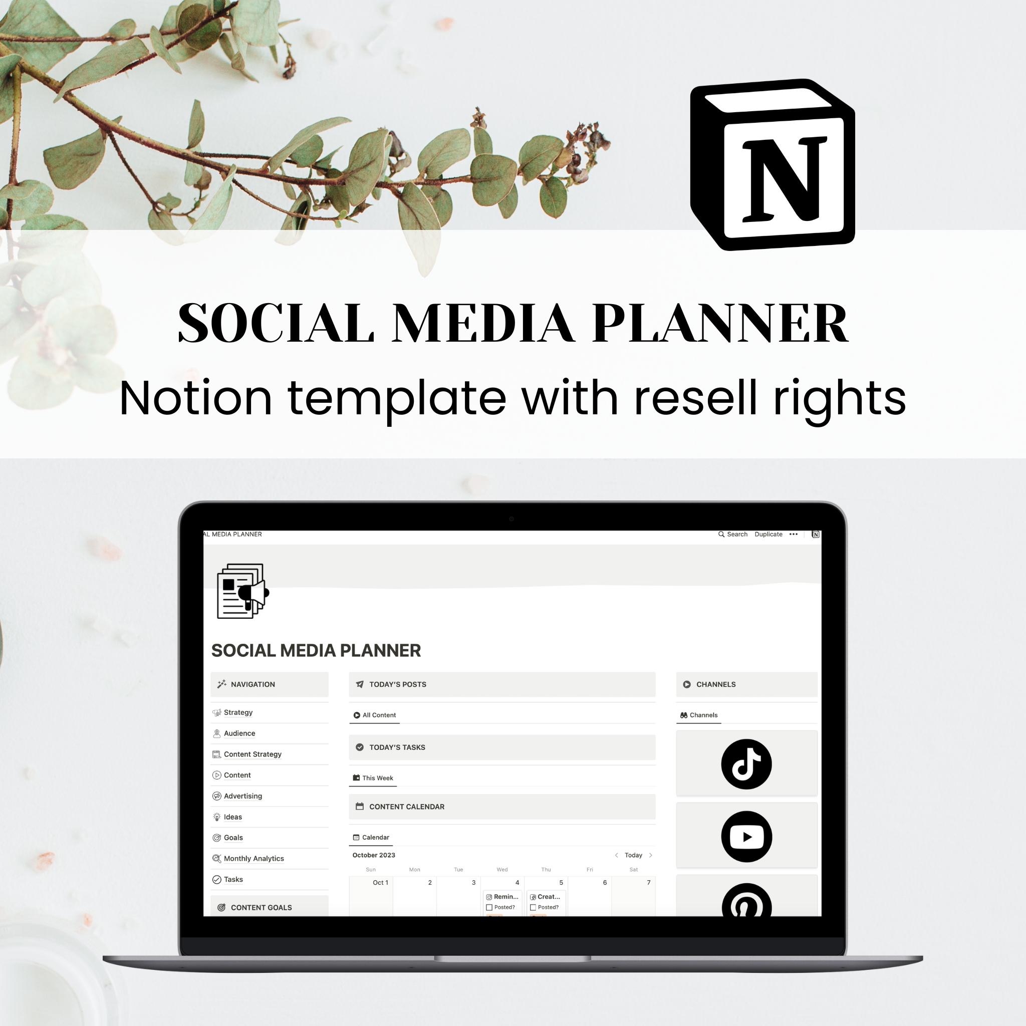 Social Media Planner Notion Template – Purposeplr