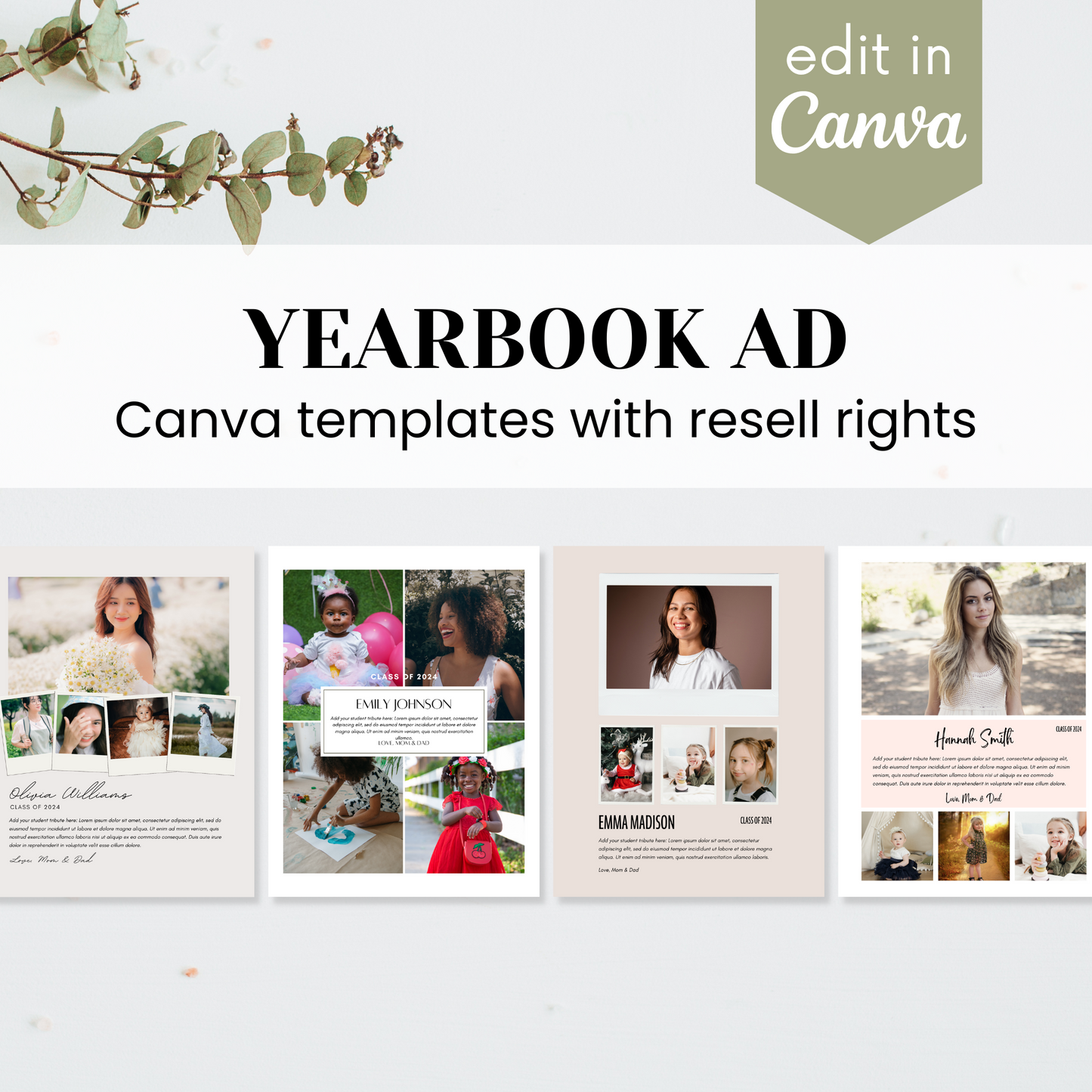 Yearbook AD Template