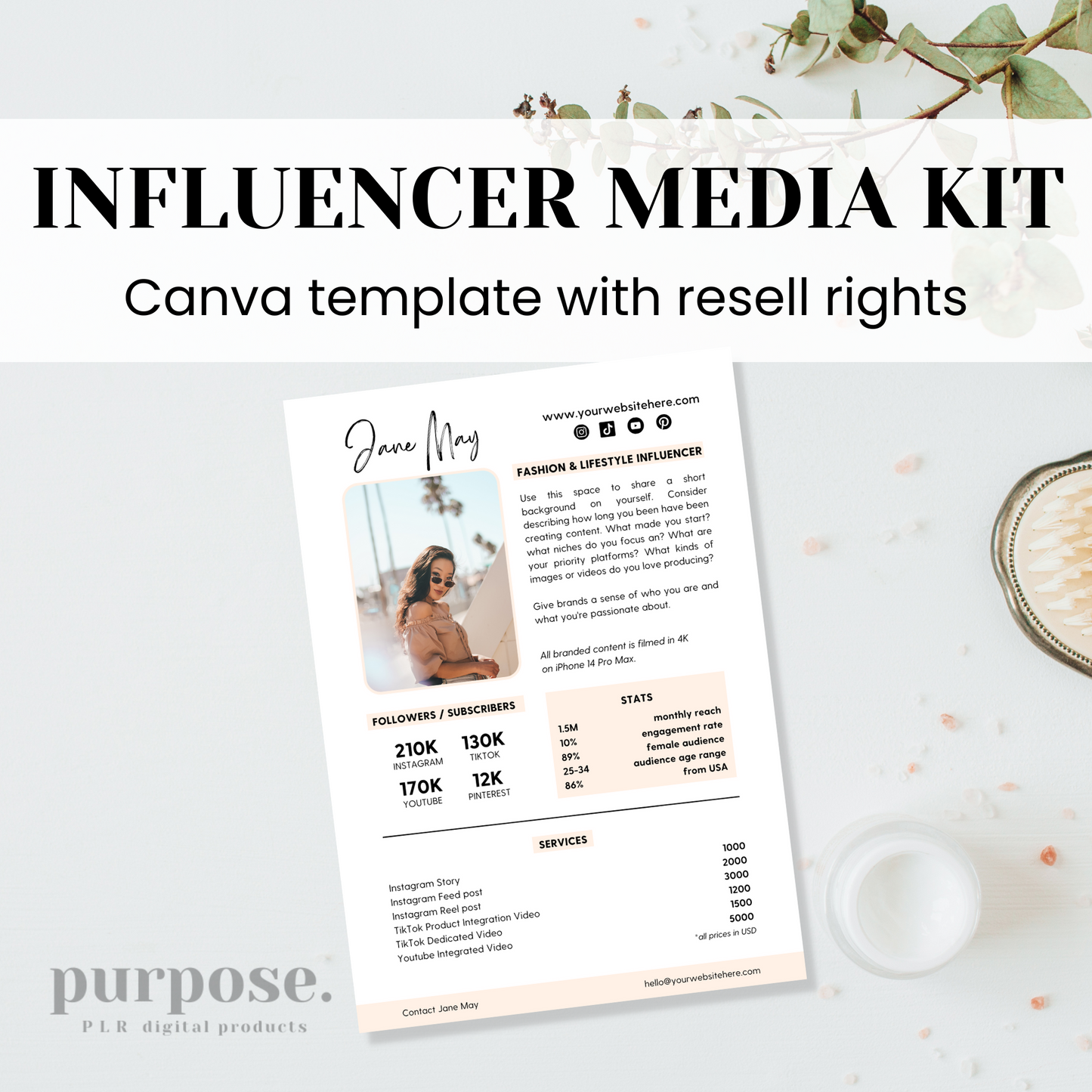 Influencer Media Kit Template